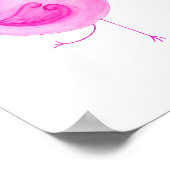 Schudde twee vogels die een roze naam poster afdru (Hoek)