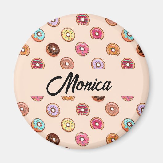 Schuddecoratieve donuts op roze magneet (Voorkant)