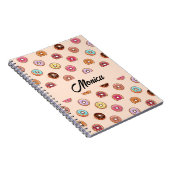 Schuddecoratieve donuts op roze notitieboek (Rechterzijde)
