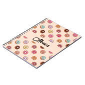 Schuddecoratieve donuts op roze notitieboek (Linkerzijde)