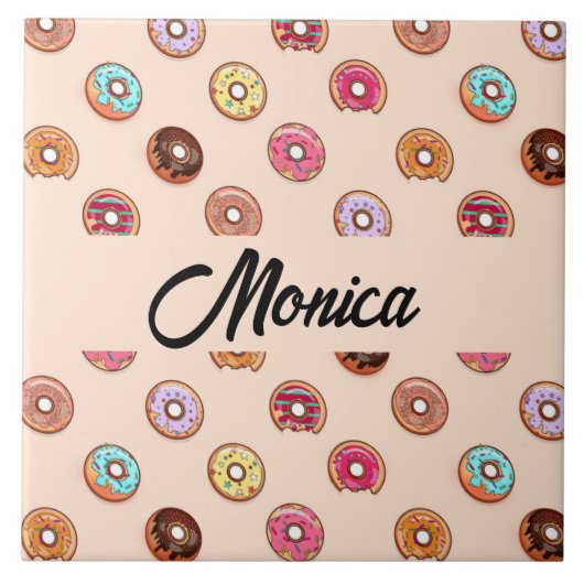 Schuddecoratieve donuts op roze tegeltje (Voorkant)