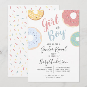Schuddeeg Donuts Girl of Boy Gender onthulling Kaart