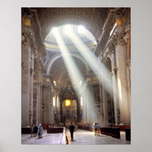 Schuddelen van zonlicht vloeien door de ramen poster