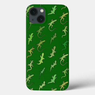 Schudden en geckos op pijngroen iPhone 13 hoesje