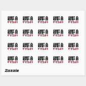 SCHUDDEN EN VISSEN RONDE STICKER (Vel)