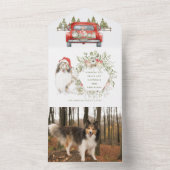 Schudden in de  Red Truck Kaart voor kerstmis (Binnen)