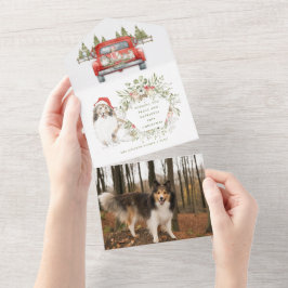 Schudden in de Red Truck Kaart voor kerstmis