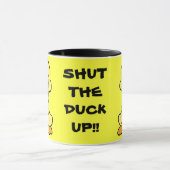 SCHUDDEN! mok van gele eend ringkeramiek (Midden)