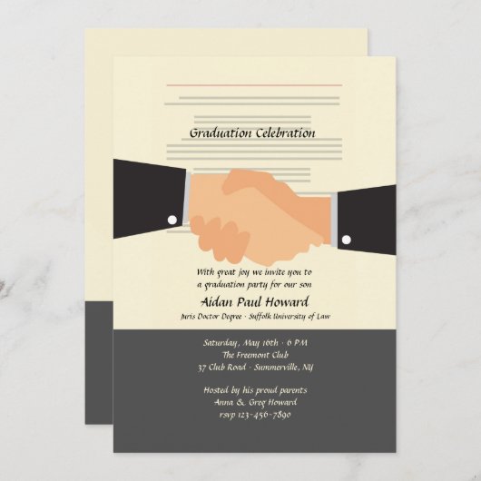 Schudden over de uitnodiging van het Afstuderen va (Voorkant / Achterkant)