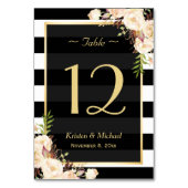 Schudden van Ivory Colour Floral Wedding Table Num Kaart (Voorkant)