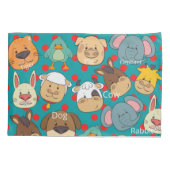 Schuddieren boerderij blauw patroon kinder kussensloop (Achterkant)