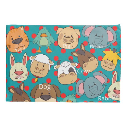 Schuddieren boerderij blauw patroon kinder kussensloop (Achterkant)