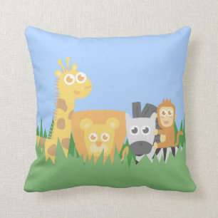 Schuddieren en kleurrijke Safari-dieren, voor kind Kussen