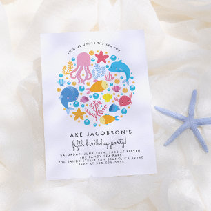 Schudding onder het Zee veroorzaakt geboorte party Kaart