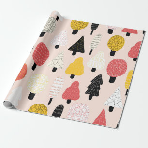 Schuddoekbomen naadloos patroon. Herhaal Cadeaupapier