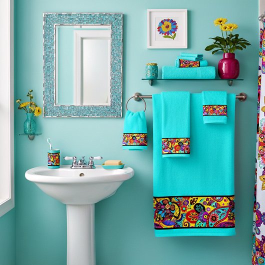 Schuddoekset voor floraal paisley bad handdoek