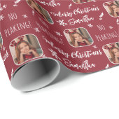 Schudfoto geen piek kerstpatroon rood cadeaupapier (Rol Hoek)