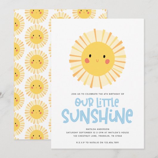 Schudgeel zonnescherm verjaardagsfeest (Voorkant / Achterkant)