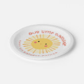 Schudgeel zonnescherm verjaardagsfeest papieren bordje (Gekanteld)