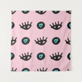 Schudgierig naadloos patroon met doedelogen en h wandkleed (Voorkant)