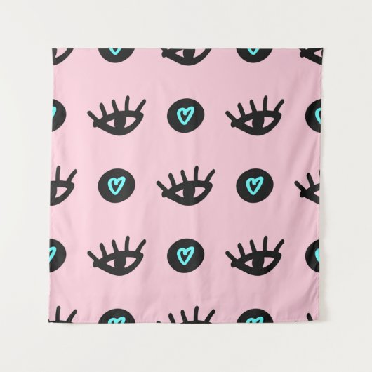 Schudgierig naadloos patroon met doedelogen en h wandkleed (Voorkant)