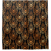 Schudgordijn met zwarte en Oranje schedel Douchegordijn (Voorkant)