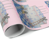 Schudgrijze muizen versierd met verjaardagstaart cadeaupapier (Rol Hoek)