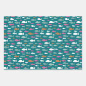 Schudgroen vispatroon inpakpapier vel (Voorkant 3)