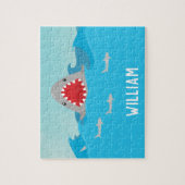 Schudhaai in water Naam toevoegen Legpuzzel (Verticaal)
