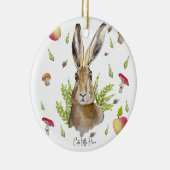 Schudhazen met een achtergrond van appels en padde keramisch ornament (Rechts)