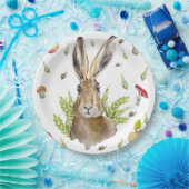 Schudhazen met een achtergrond van appels en padde papieren bordje (Feest)