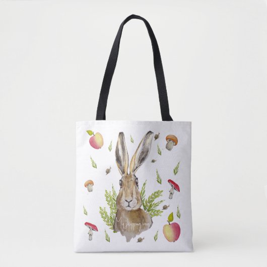 Schudhazen met een achtergrond van appels en padde tote bag (Voorkant)