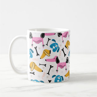 Schudhondpatroon met treksel van babydieren koffiemok