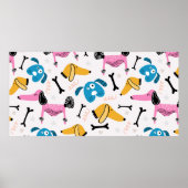 Schudhondpatroon met treksel van babydieren poster (Voorkant)