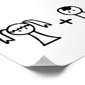 Schudjongen en meisje liefdesdoedelen poster (Hoek)