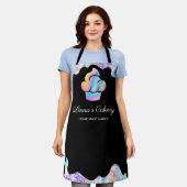 Schudkaak gebakken brood, holografische schijven,  schort (Gedragen)