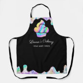 Schudkaak gebakken brood, holografische schijven,  schort (Voorkant)