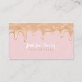 Schudkaf met crème-karameldruppel visitekaartje (Voorkant)