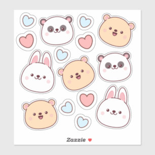 Schudkawaii en harten sticker