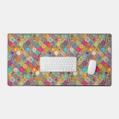 Schudkleurig naadloos decoratief patroon bureaumat (Keyboard & Muis)