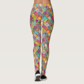 Schudkleurig naadloos decoratief patroon leggings (Achterkant)