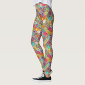 Schudkleurig naadloos decoratief patroon leggings (Links)