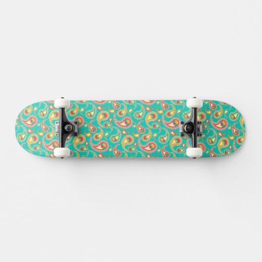 Schudkleurig  paisleypatroon persoonlijk skateboard (Horizontaal)