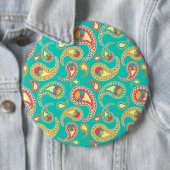Schudkleurig  paisleypatroon ronde button 6,0 cm (In situ)