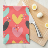 Schudkleurig patroon van het hart van de Valentijn Theedoek (Quarter Fold)