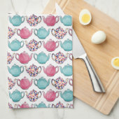 Schudkleurig teapotmodel naadloos theedoek (Quarter Fold)