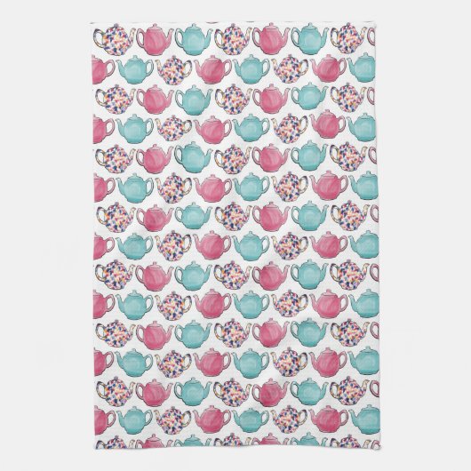 Schudkleurig teapotmodel naadloos theedoek (Verticaal)