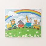 Schudkleurige dierentreinen regenboog Moderne Kind Legpuzzel<br><div class="desc">Dit schattige ontwerp is voorzien van een kleurrijke dierentuin met een leeuw,  olifant,  giraffe,  flamingo,  tijger en aap. Ideaal voor verjaardagen voor kinderen #puzzle #puzzlesforkids #gifts #giftsforkids #kinder #schattig #animals #games #leuk #jarig #kidsjarig</div>
