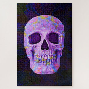 Schudkopdag van de dode Paarse blauwe neongothiek Legpuzzel