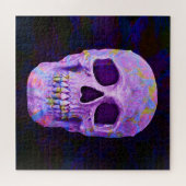 Schudkopdag van de dode Paarse blauwe neongothiek Legpuzzel (Horizontaal)